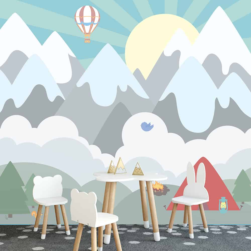Mountain Range Wall Mural on wall
