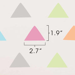 Pastel Party Flags Wall Decal dimensions