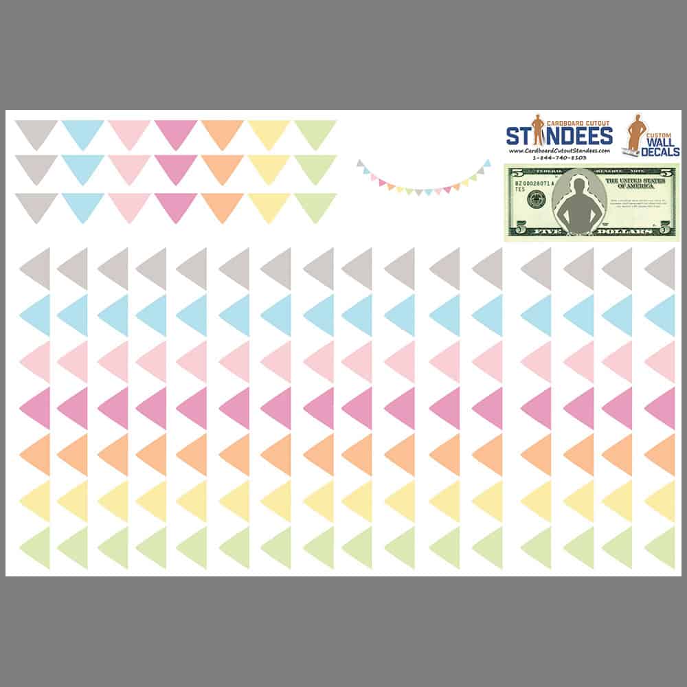 Pastel Party Flags Wall Decal print layout