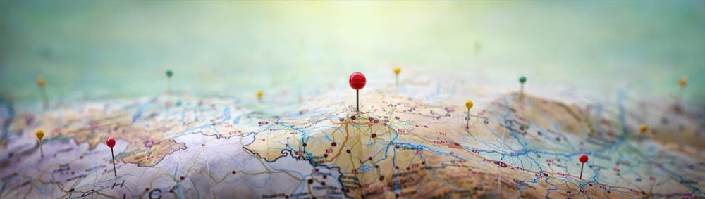 Pinned Map Wall Mural
