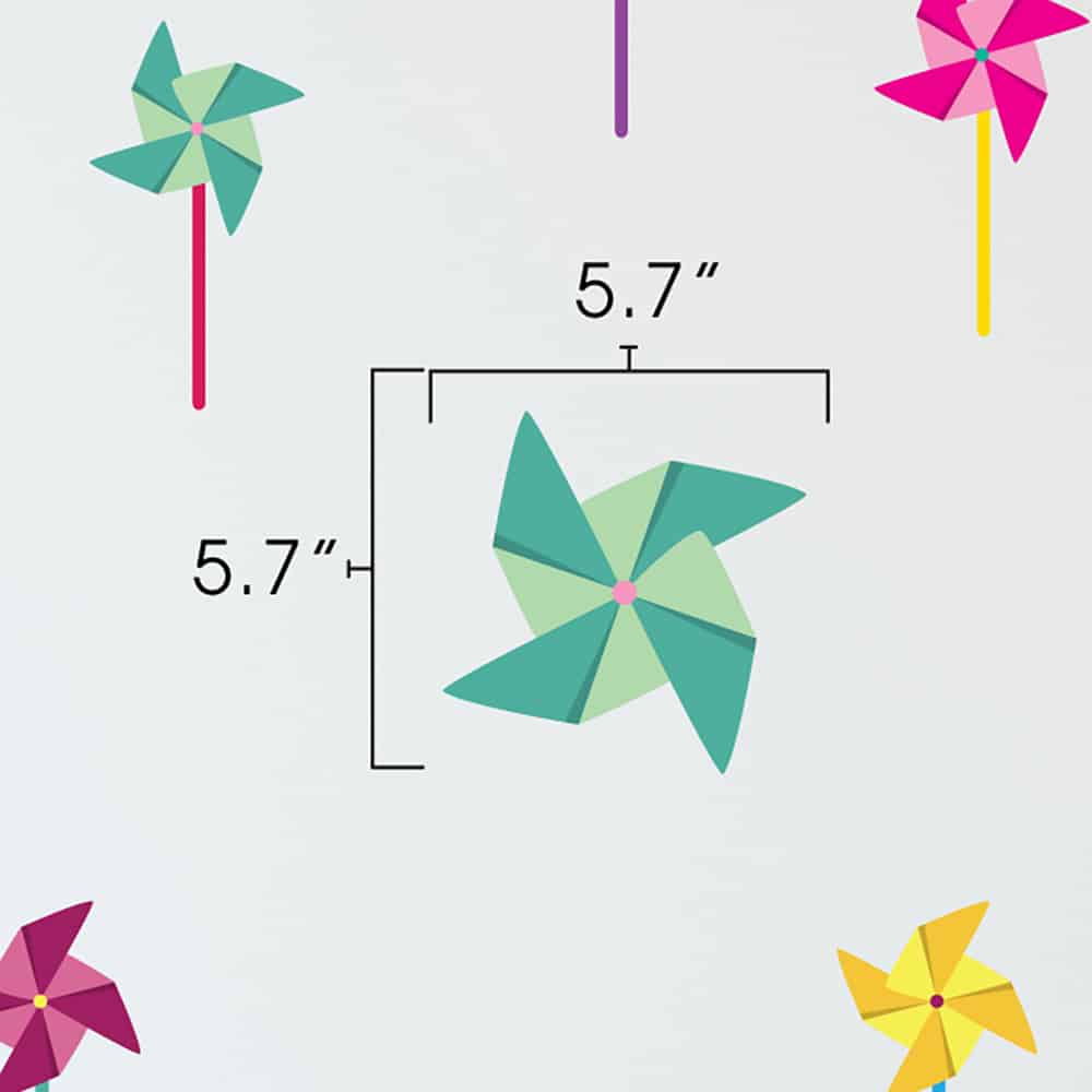 Pinwheel Pattern Wall Decal dimensions