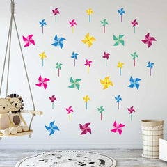 Pinwheel Pattern Wall Decal on wall