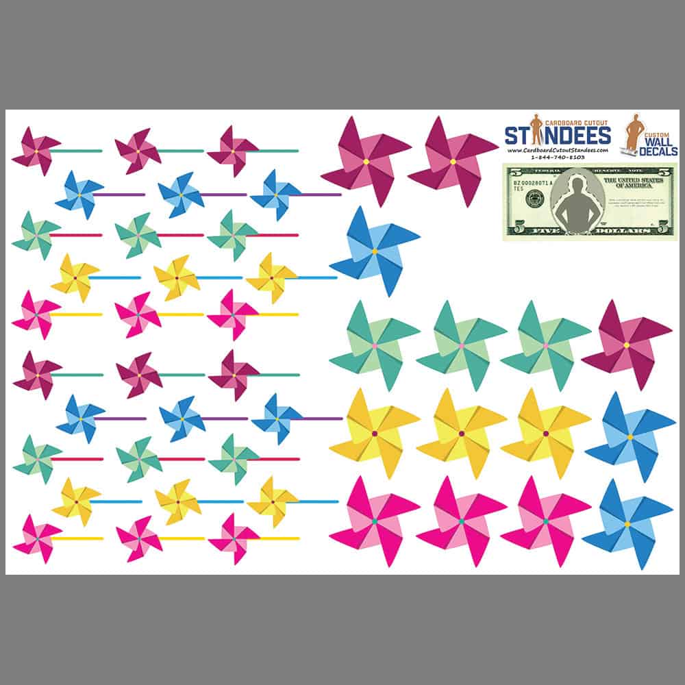 Pinwheel Pattern Wall Decal print layout