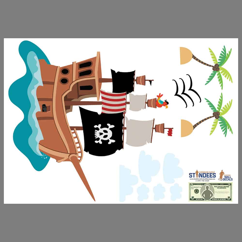Pirate Ship Wall Decal print layout