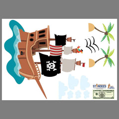 Pirate Ship Wall Decal print layout