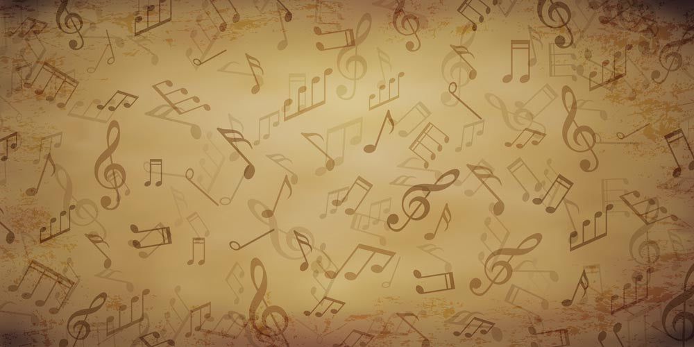 Retro Music Notes Wall Mural