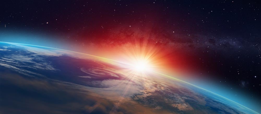 Space Sunset Wall Mural