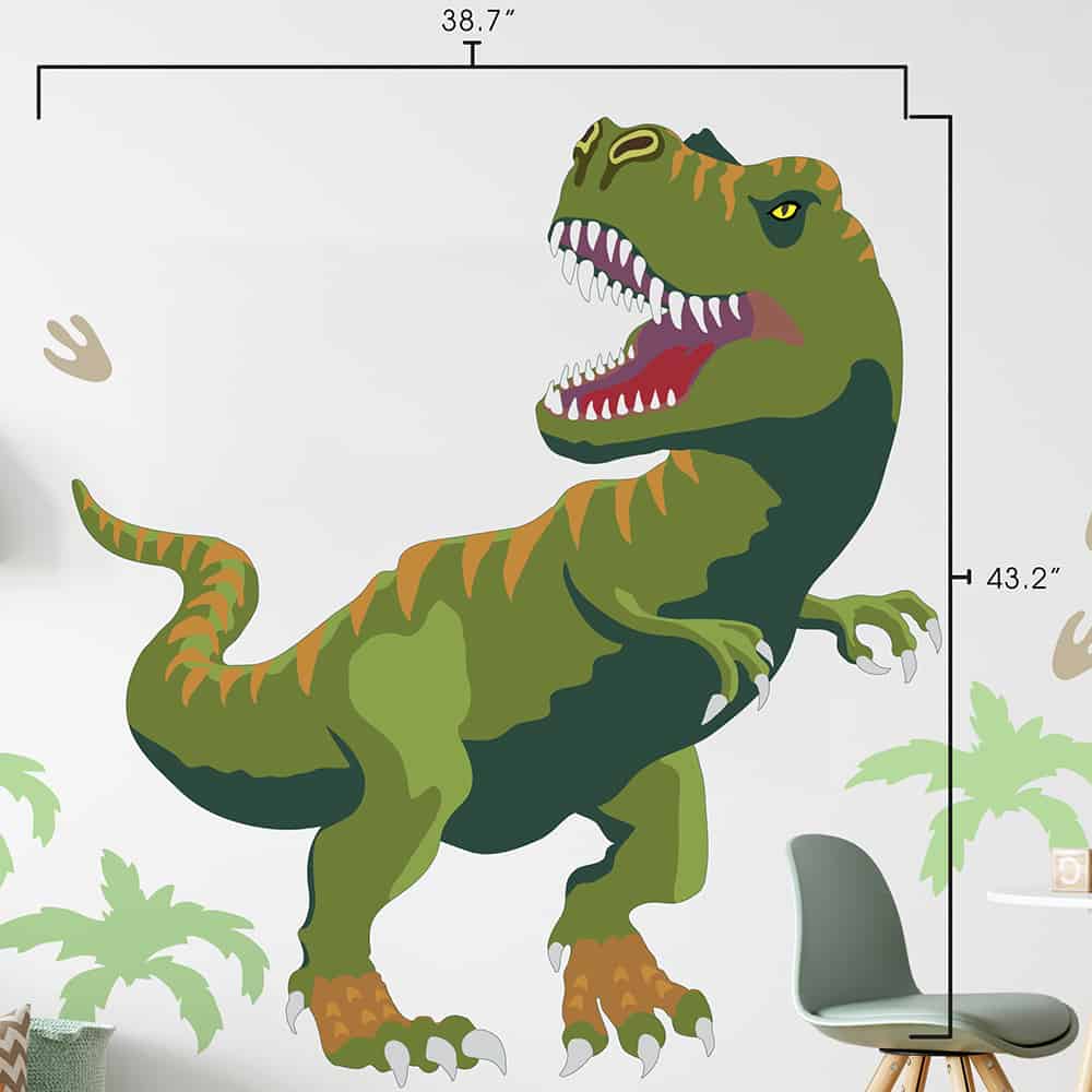 T-rex Dinosaur Wall Decal dimensions