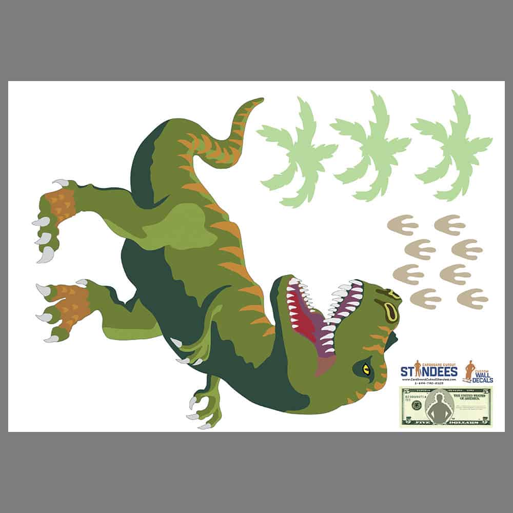 T-rex Dinosaur Wall Decal print layout