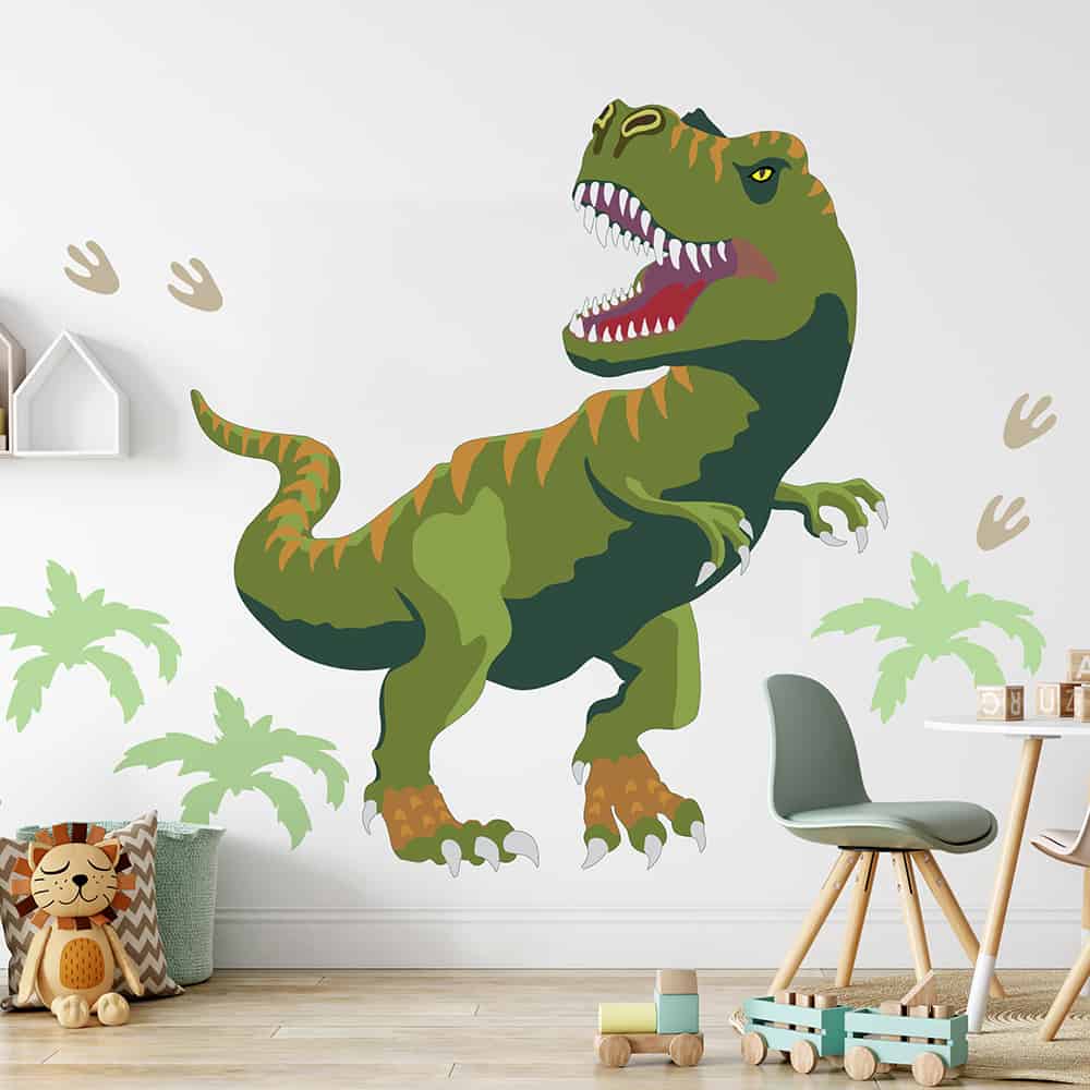 T-rex Dinosaur Wall Decal on wall