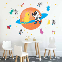 Alien Astronaut Party Wall Decal on wall