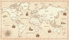 Vintage World Map Wall Mural